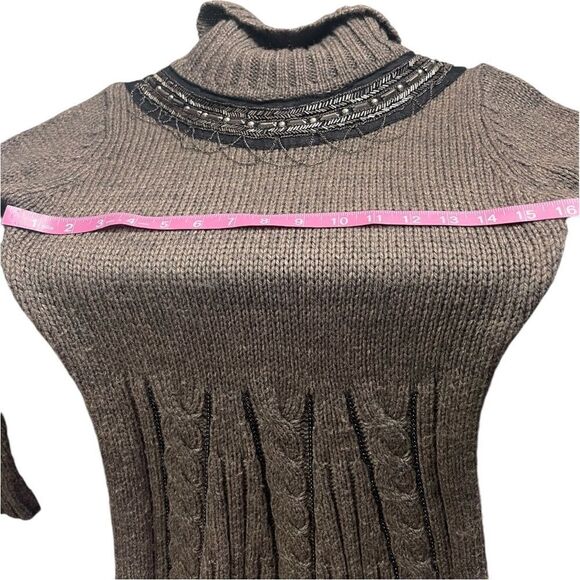 Forla Paris Cable Knit Turtleneck Sweater Dress - Picture 5 of 9